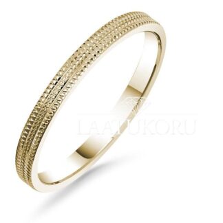 Kohinoor, Kihlasormus keltakulta 2 mm, timanttileikattu pinta