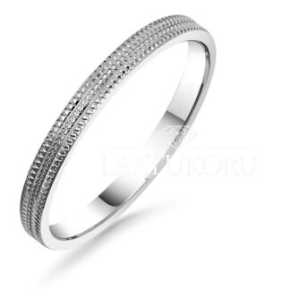 Kohinoor, Kihlasormus valkokulta 2 mm, timanttileikattu pinta