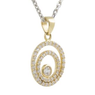 Laatukoru, Pyöreä kultainen rengasriipus zirkonia-kivillä