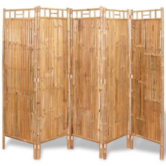 vidaXL Tilanjakaja 5 paneelia bambu 200x160 cm