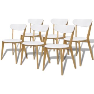 vidaXL Ruokatuolit 6 kpl MDF ja koivu