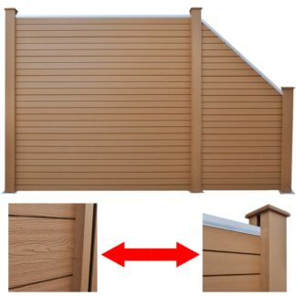 vidaXL Puutarha-aitasarja 1 x neliö ja 1 x viisto WPC 283 cm ruskea