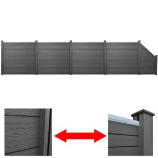 vidaXL Puutarha-aitasarja 4 x neliö ja 1 x viisto WPC 815 cm harmaa