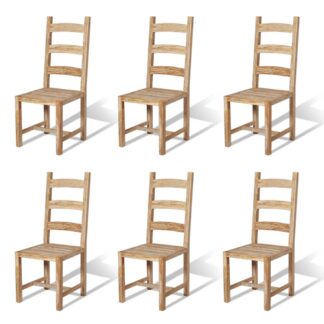 vidaXL Ruokapöydän tuolit 6 kpl täysi tiikki