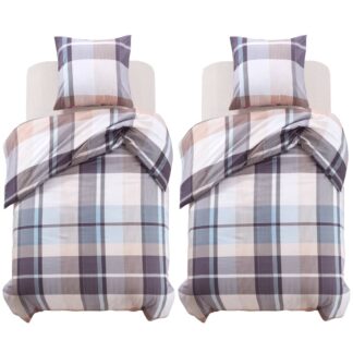 vidaXL Pussilakanasetti Khaki ruutukuosi 140x200/60x70 cm