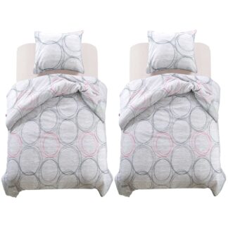 vidaXL Pussilakanasetti Ympyräkuosi 135x200/80x80 cm