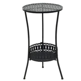 vidaXL Bistropöytä musta 40x70 cm metalli