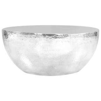 vidaXL Sohvapöytä vasaroitu alumiini 70x30 cm hopea