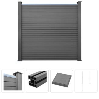 vidaXL Puutarha-aita WPC 183x187 cm harmaa