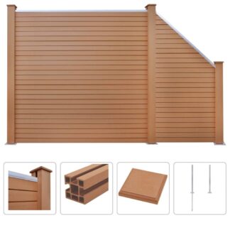 vidaXL Aitasarja neliönmuotoinen + vinopaneeli WPC 277x187 cm ruskea