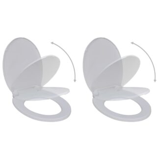 vidaXL WC-istuimet soft-close kansilla 2 kpl muovi valkoinen
