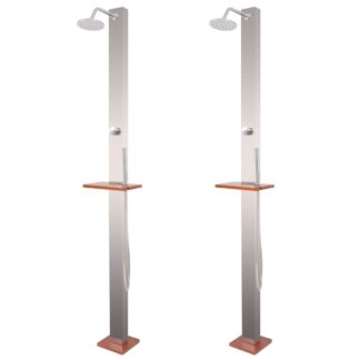 vidaXL Puutarhasuihku 2 kpl ruostumaton teräs 210cm