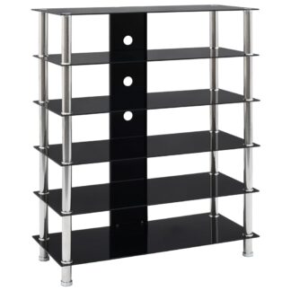 vidaXL HiFi-taso musta 90x40x113 cm karkaistu lasi