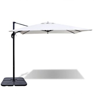 vidaXL Roma-päivänvarjo kannettavalla alustalla 2,5x2,5m Hiekka