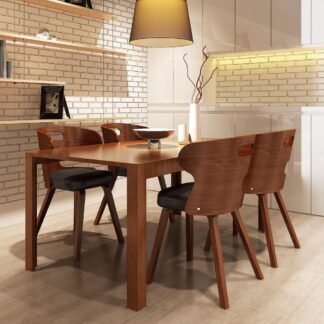 vidaXL Ruokapöydän tuolit 4 kpl taivutettu puu ja keinonahka