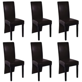vidaXL Ruokapöydän tuolit 6 kpl ruskea keinonahka