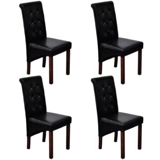 vidaXL Ruokapöydän tuolit 4 kpl musta keinonahka