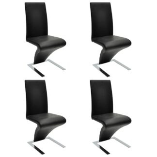 vidaXL Ruokapöydän tuolit 4 kpl musta keinonahka
