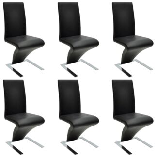 vidaXL Ruokapöydän tuolit 6 kpl musta keinonahka