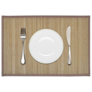 242108 6 Bamboo Placemats 30 x 45 cm Brown
