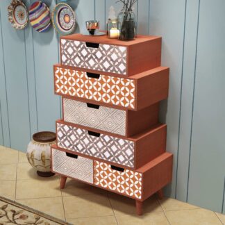 vidaXL Sivukaappi 6 Laatikkoa Ruskea