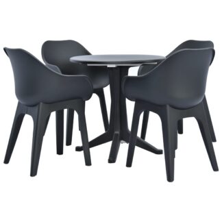 vidaXL 5-osainen Ulkoruokailuryhmä muovi antrasiitti