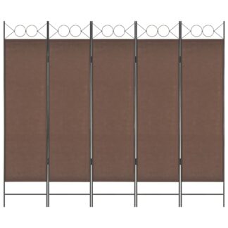 vidaXL 5-paneelinen tilanjakaja 200x180 cm ruskea