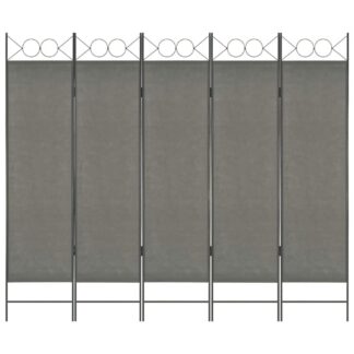 vidaXL 5-Paneelinen tilanjakaja 200x180 cm antrasiitti