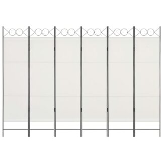 vidaXL 6-Paneelinen tilanjakaja 240x180 cm valkoinen