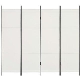 vidaXL 4-Paneelinen tilanjakaja 200x180 cm valkoinen