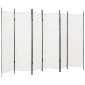 vidaXL 6-Paneelinen tilanjakaja 300x180 cm valkoinen