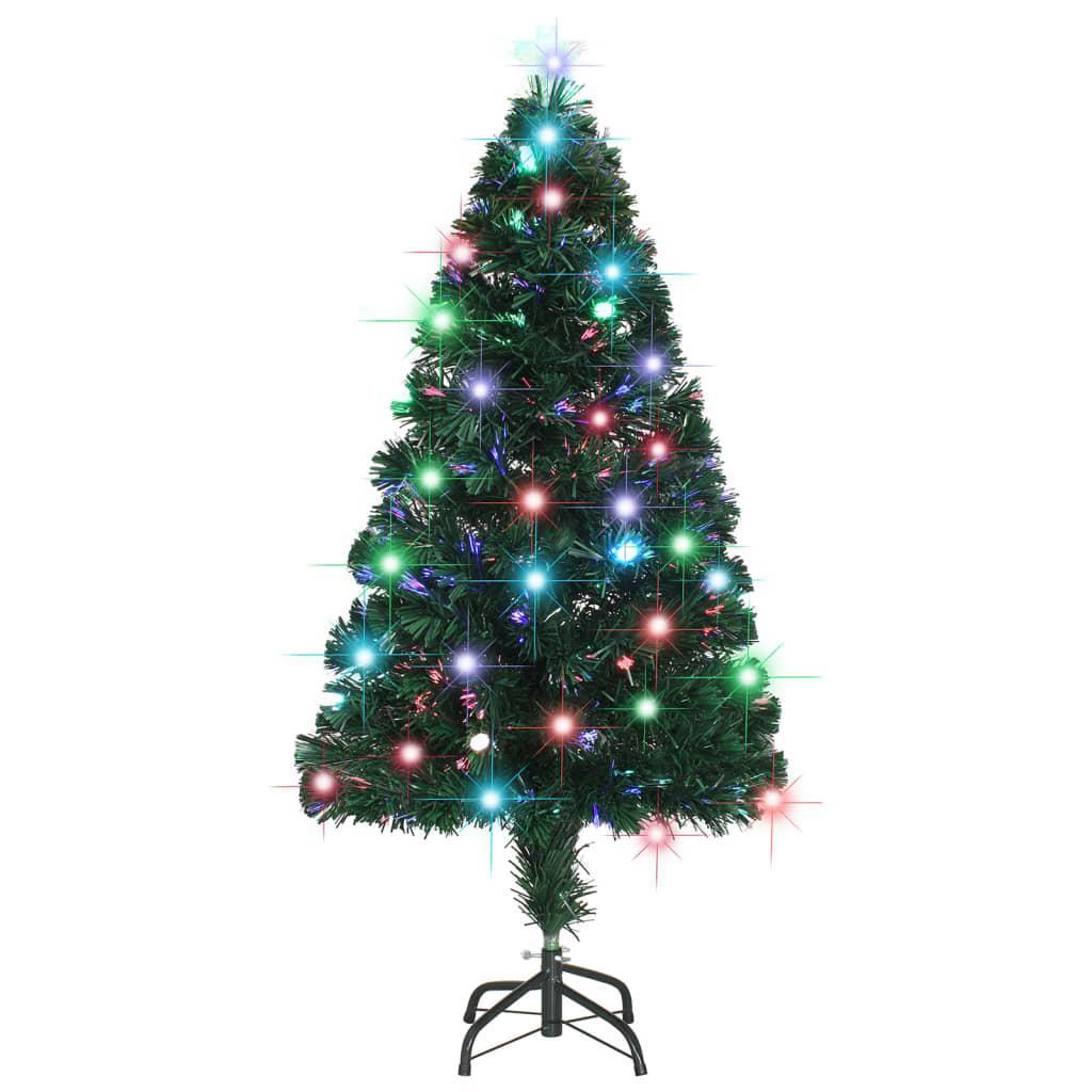 vidaXL Tekojoulukuusi jalusta/LED 120 cm kuituoptiikka