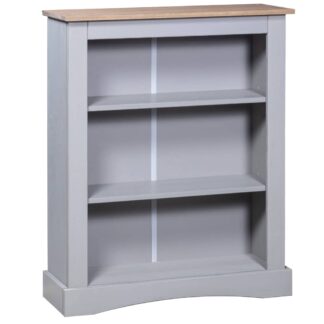 vidaXL Kirjahylly 3 tasoa Meksikon mänty Corona harmaa 81x29x100 cm