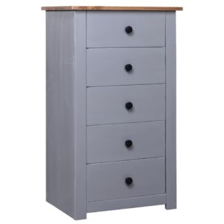 vidaXL Sivukaappi harmaa 46x40x89 cm mänty Panama-sarja