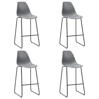 281504 vidaXL Bar Stools 4 pcs Grey Plastic