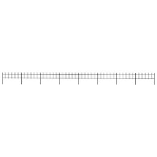 vidaXL Puutarha-aita keihäänkärjillä 13,6x0,6 m teräs musta