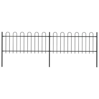 vidaXL Puutarha-aita kaarikärjillä 3,4x0,8 m teräs musta