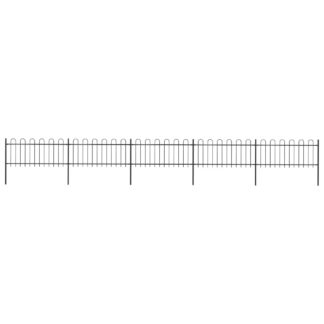 vidaXL Puutarha-aita kaarikärjillä 8,5x0,8 m teräs musta