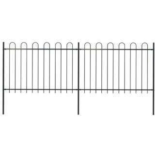 vidaXL Puutarha-aita kaarikärjillä 3,4x1,2 m teräs musta