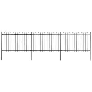 vidaXL Puutarha-aita kaarikärjillä 5,1x1,2 m teräs musta