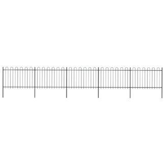vidaXL Puutarha-aita kaarikärjillä 8,5x1,2 m teräs musta