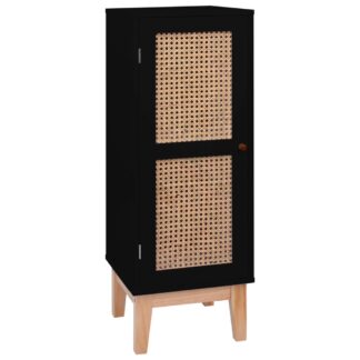 vidaXL Senkki musta 35x35x100 cm MDF ja rottinki