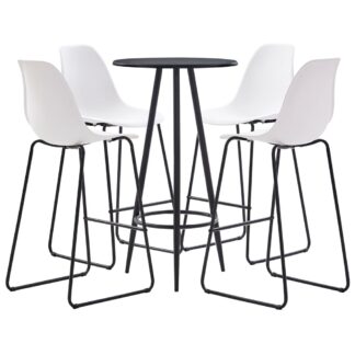 vidaXL 5-osainen baarisarja muovi valkoinen