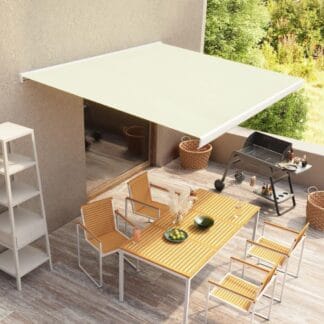 vidaXL Moottoroitu kasettimarkiisi 350x250 cm kerma