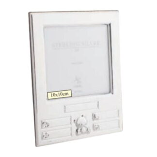 Ykköslahjat, Kastekehys, nalle, 10x10 cm, hopeaa, 079518