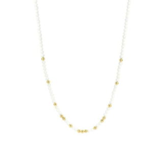 Ti Sento, SENTO Milano kaulakoru, valkoinen kivi ja keltakullattu hopea, 3916WY