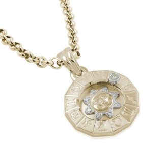 Laatukoru, Timanttiriipus, aurinko-horoskooppi 0,07ct, pieni, keltakulta