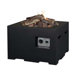 Neliönmuotoinen pieni Cocoon-takka sivupöydällä - musta