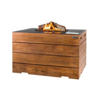 Cocoon-takka sivupöydällä ja säiliöllä - tiikki ja musta