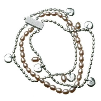 Kalevala, Kalevala Vanamo rannekoru, hopea, vaaleanpunaisilla helmillä, Modern